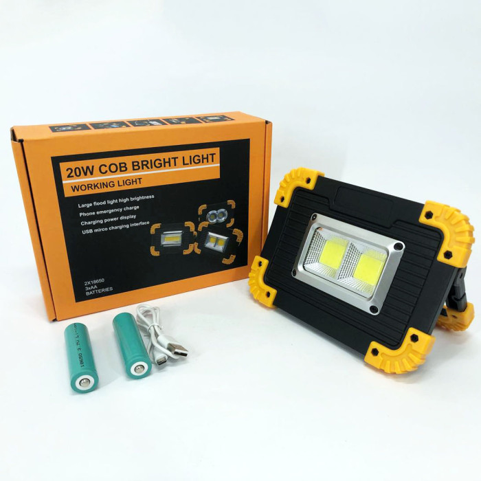 Прожектор світлодіодний Ліхтар L812-20W-2COB 1W power bank, світлодіодні переносні прожектори
