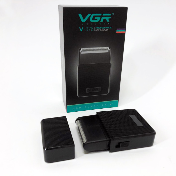 Електробритва VGR V-376 BLACK шейвер, Бюджетна машинка для стрижки бороди, Бездротова електробритва