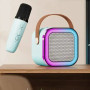 Портативна колонка з караоке мікрофоном та RGB підсвічуванням K12 10W Bluetooth. Колір: блакитний