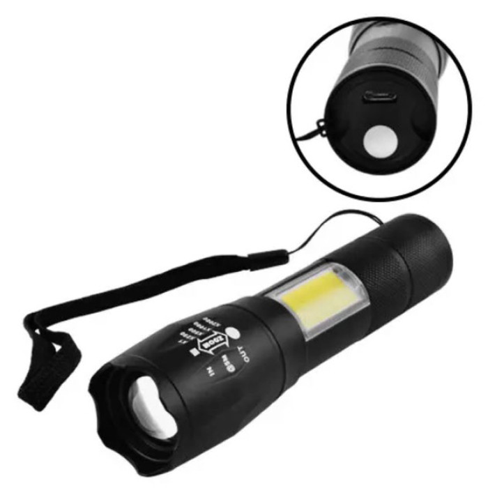 Ліхтарик акумуляторний ручний Bailong BL-29 діод T6 + COB зарядка від USB, ліхтарик led, водонепроникний