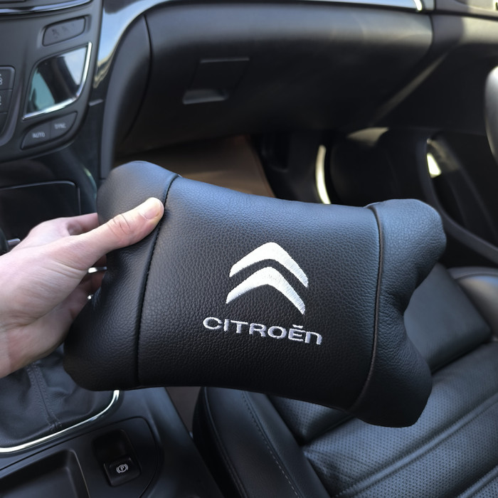 Набір шкіряних подушок Citroën з натуральної італійської шкіри + фірмовий брелок у подарунок