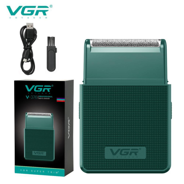 Електробритва VGR V-376 GREEN шейвер, Професійний шейвер-електробритва, Портативна бритва