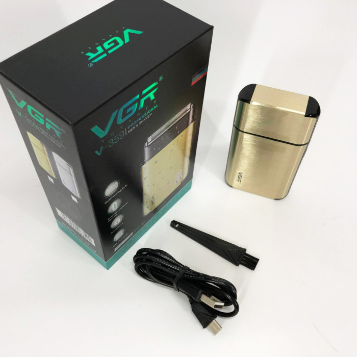 Електробритва VGR V-359 gold шейвер для вологого та сухого гоління, машинка чоловіча для гоління
