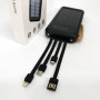 Power Bank Solar Smart 1015 зарядний пристрій на сонячній батареї 20000mAh з індикатором заряду Чорний