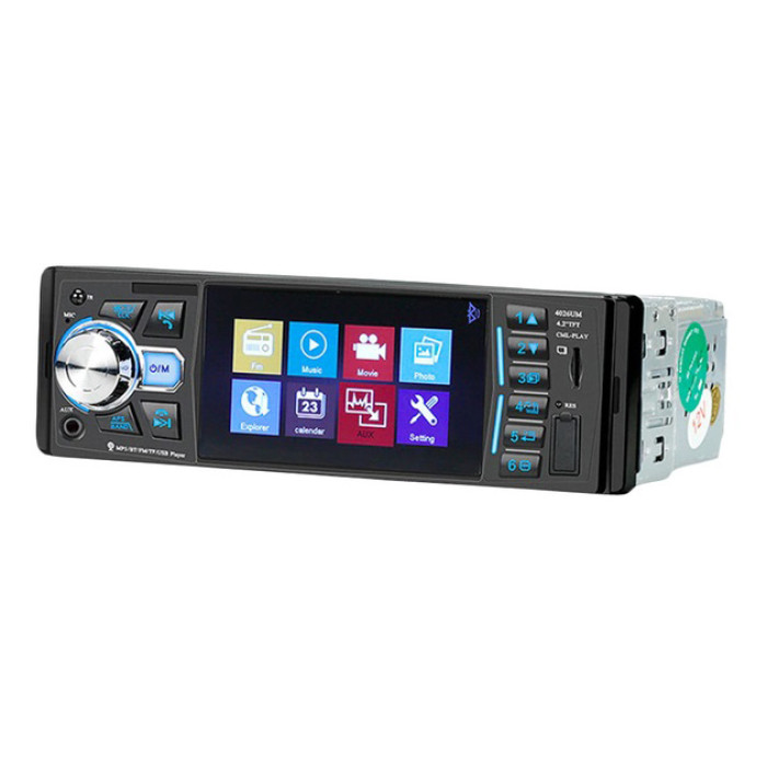 Автомагнітола MP5 4026UM з екраном 4.1 дюйми, AUX вхід, Bluetooth, 1 DIN, магнітола в машину