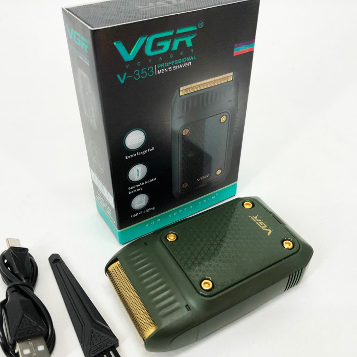 Електробритва портативна VGR V-353 професійна бритва шейвер для гоління триммер. Колір: зелений
