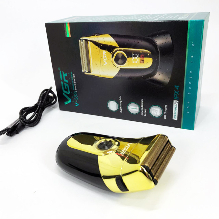 Професійна електробритва VGR V-383 Finale Shaver з підставкою, чоловіча машинка для гоління