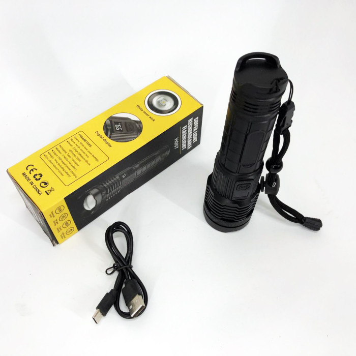 Ліхтарик PLD-H007 White Laser LED PM10-TG із вбудованим акумулятором PowerBank, Ліхтарик тактичний ручний