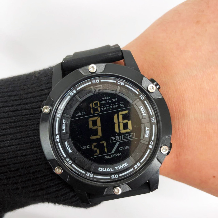 Годинник наручний чоловічий SKMEI 1762BK BLACK, Чоловічий армійський водостійкий тактичний годинник. Колір: чорний