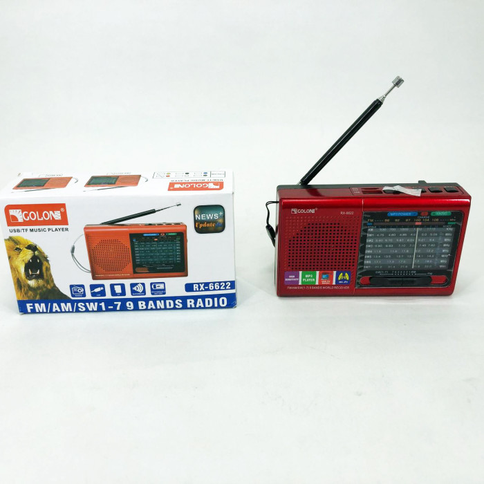 Портативна стовпчик радіо MP3 USB Golon RX-6622. Колір: червоний
