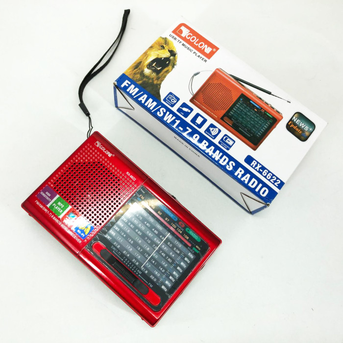 Портативна стовпчик радіо MP3 USB Golon RX-6622. Колір: червоний