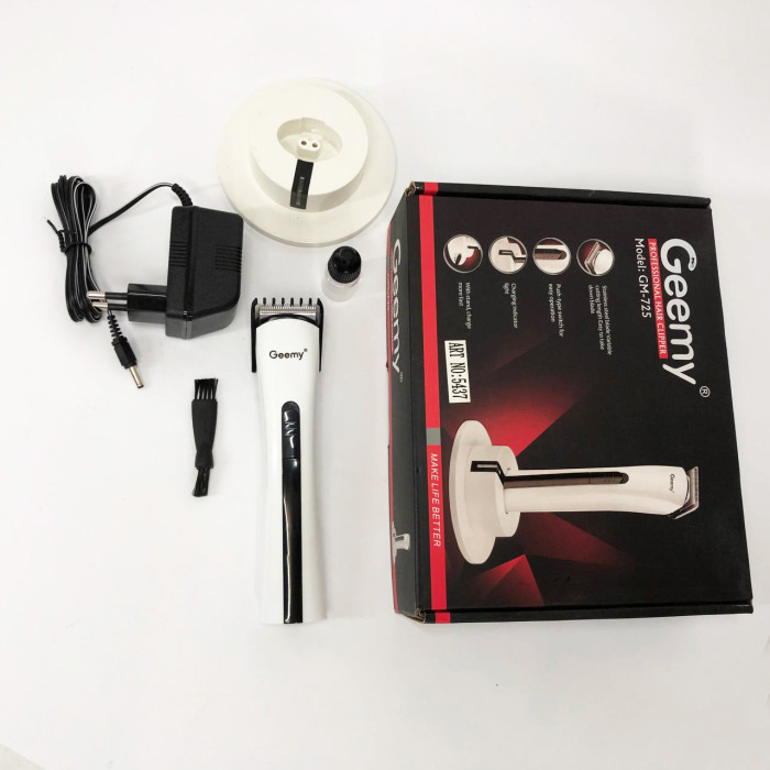 Бездротова машинка для стрижки волосся GEMEI GM-725, Професійна бритва-машинка для стрижки волосся