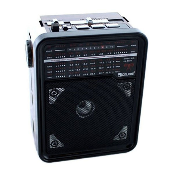 Радіоприймач GOLON RX-9100 USB+SD Радіо з ліхтарем, Ретро радіо, FM передавач. Колір: червоний