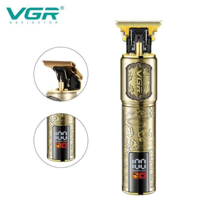 Машинка для стрижки волосся VGR V-073 акумуляторний бездротовий триммер для бороди та вусів