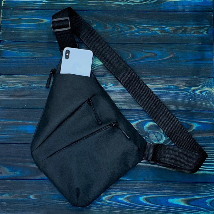 Сумка тактична Cross Body месенджер із тканини, сумка тактична наплечна. Колір: чорний