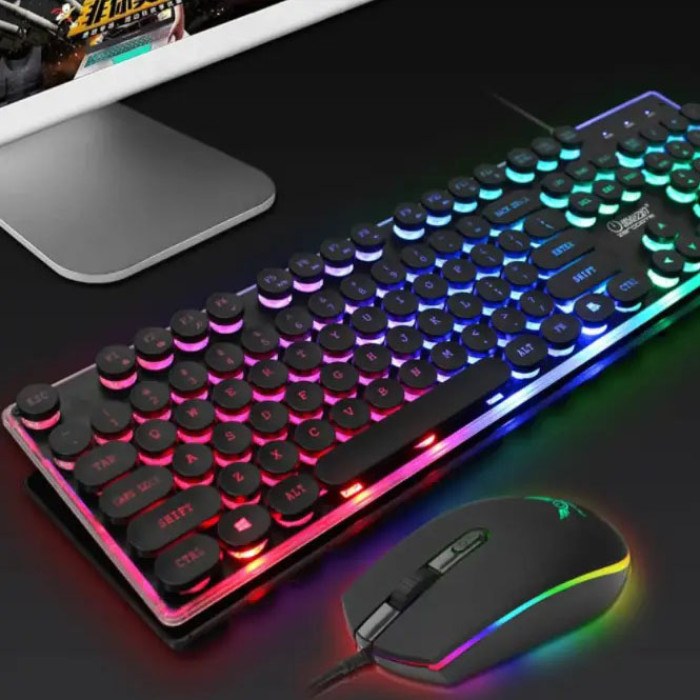 Комплект провідна клавіатура та мишка з LED підсвічуванням UKC HK-3970