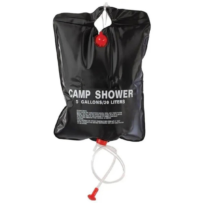 Походный туристический душ 20л 50°C CAMP SHOWER 41x60 см, кемпинговый душ с шнуром и крюком для подверса