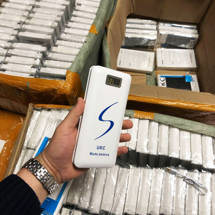 Портативне мобільне заряджання Power Bank 30000/9600mAh UKC, Умб зарядне power bank. Колір: білий