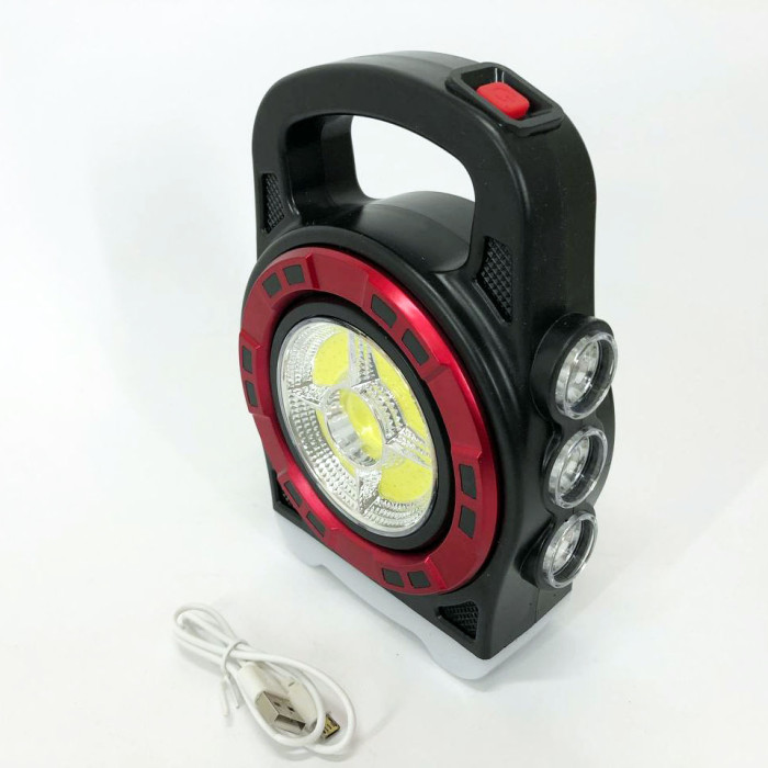 Переносний ліхтар прожектор 6678С-3LED+5COB із сонячною панеллю та функцією Power Bank, ручний прожектор