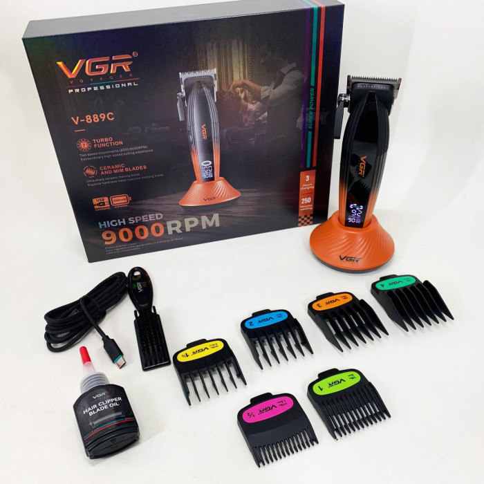 Машинка для стрижки волосся VGR V-889C керамічні леза 9000RPM