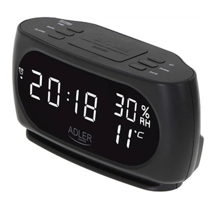 Настільний годинник-будильник Adler AD 1186 Black