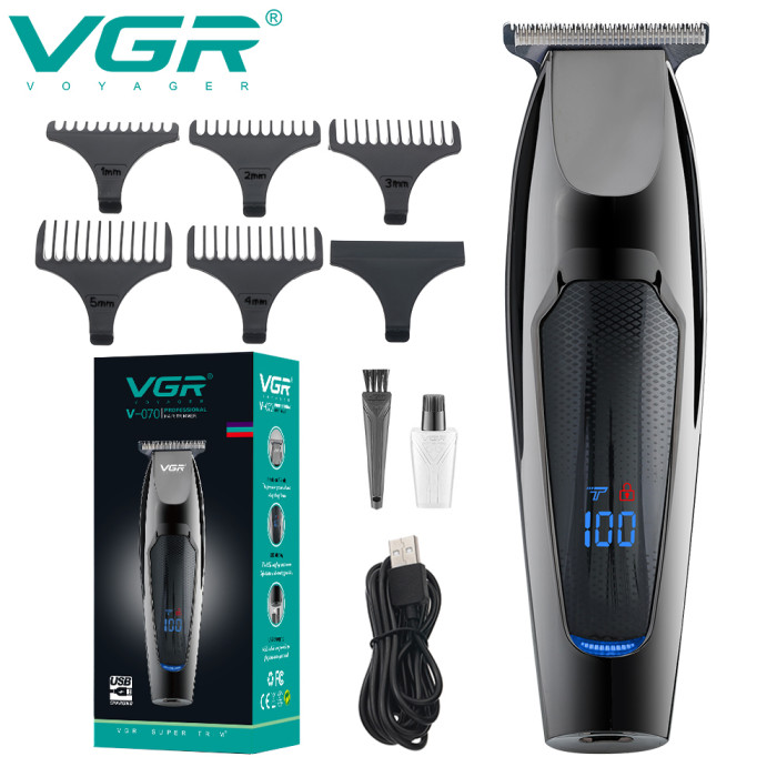 Машинка для стрижки волосся VGR V-070 Тример акумуляторний з USB та індикатором зарядки