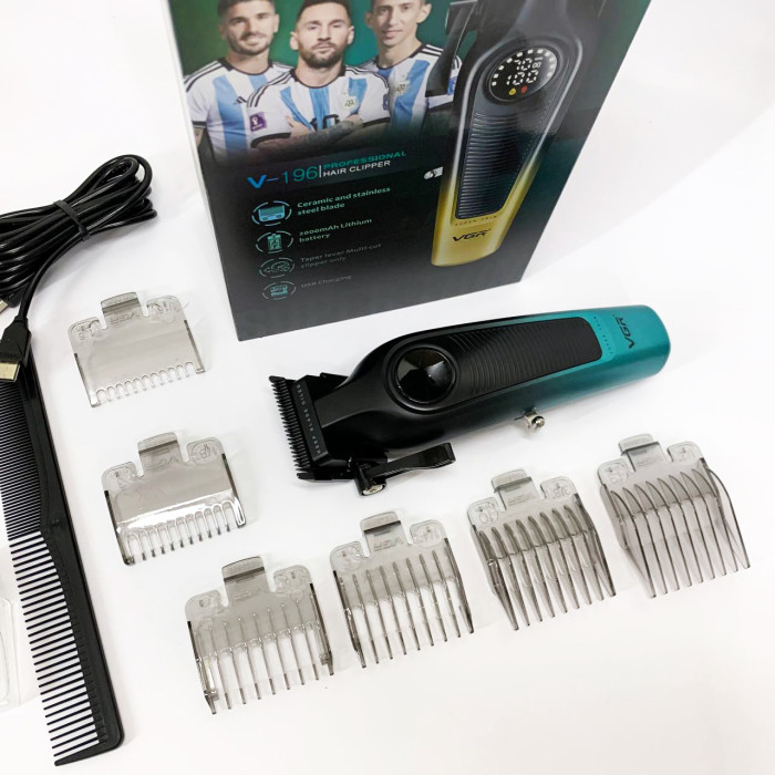 Акумуляторна машинка для стрижки VGR V-196 GREEN