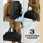 Тактична дорожня сумка-рюкзак 2 в 1 — зміцнена, універсальна чорна