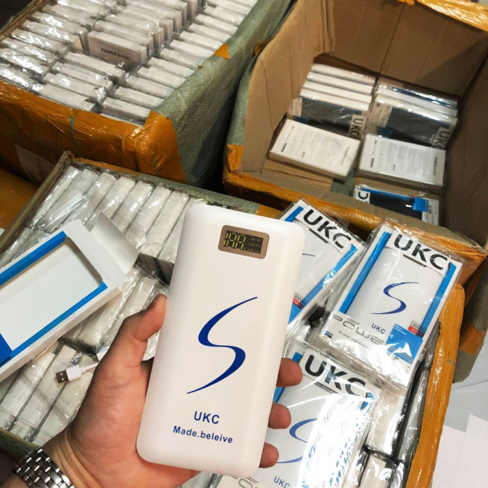 Портативне мобільне заряджання Power Bank 30000/9600mAh UKC, Умб зарядне power bank. Колір: білий