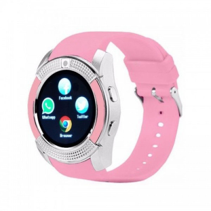 Розумний смарт-годинник Smart Watch V8. Колір рожевий