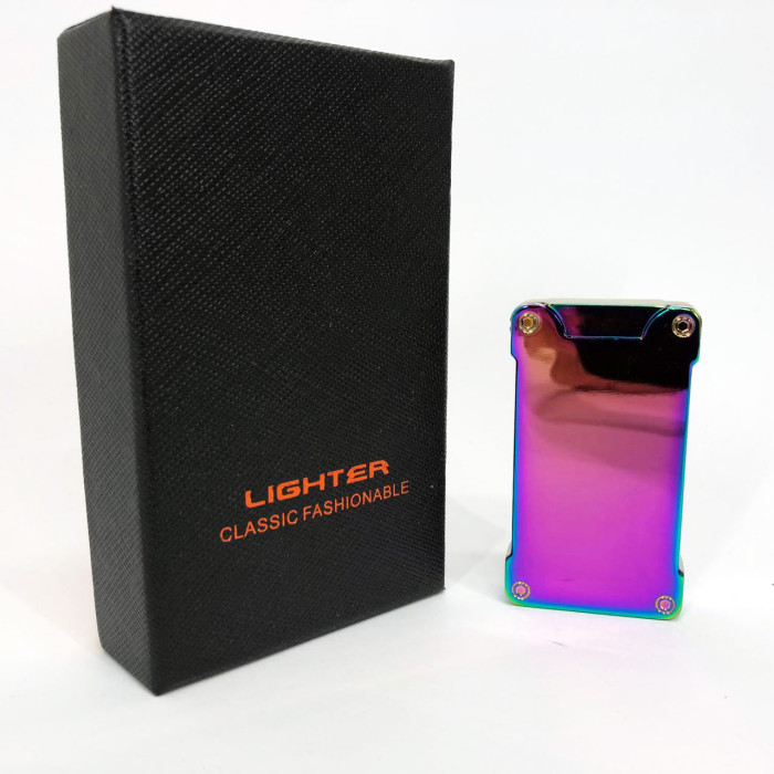 Дугова електроімпульсна запальничка із USB-зарядкою ліхтариком LIGHTER HL-437. Колір: хамелеон