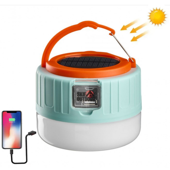 Ліхтар кемпінг переносний 509-20LED, power bank, Li-Ion акумулятор, сонячна батарея, ЗУ microUSB