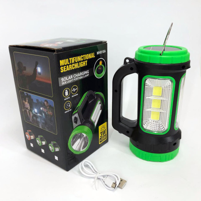 Кемпінговий ліхтар XBL 818C-3W+COB, Ліхтарик акумуляторний кемпінговий, Ліхтар-світильник. Колір: зелений