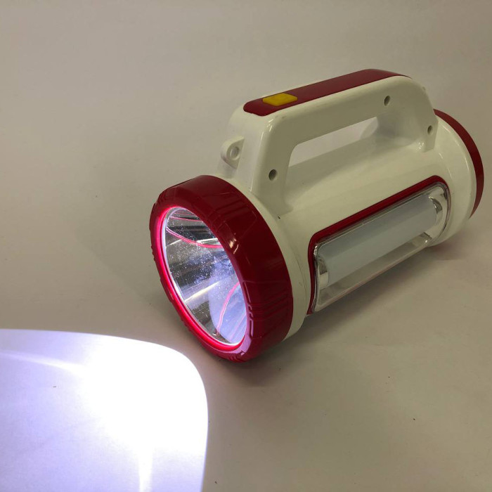 Ліхтар кемпінговий з сонячною панеллю 5158-LED-COB power bank, кемпінговий ліхтар-лампа. Колір: червоний