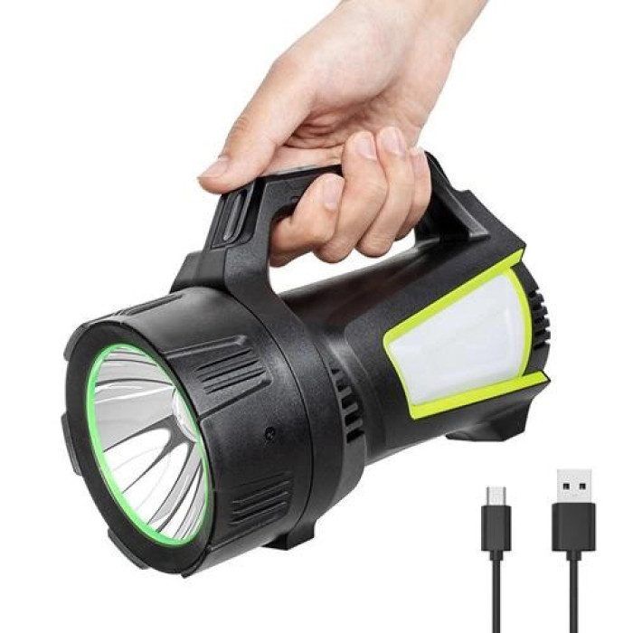 Ліхтар кемпінг переносний T100A-10W+2COB з бічними LED white/red/blue, Акумуляторна лампа для кемпінгу