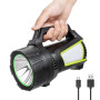 Ліхтар кемпінг переносний T100A-10W+2COB з бічними LED white/red/blue, Акумуляторна лампа для кемпінгу