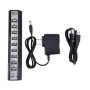 Розгалужувач USB HUB на 10 портів з активною зарядкою 220V, Розгалужувач юсб, Хаб для ноутбука