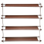 Полиця для взуття органайзер компактний стійка складана Shoe Rack YH 8802 зберігання речей та взуття 4 полиці. Колір: коричневий