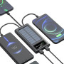 Портативний зарядний пристрій на 10000mAh, Power Bank на сонячній батареї, заряджання. Колір: чорний