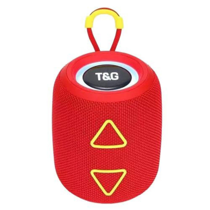 Портативна колонка TG655 5W з RGB підсвічуванням та ремінцем, бездротова колонка потужна. Колір: червоний