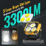 Прожектор ліхтар кемпінг W891-1-3COB(White+Yellow)+5SMD(Red) Power bank