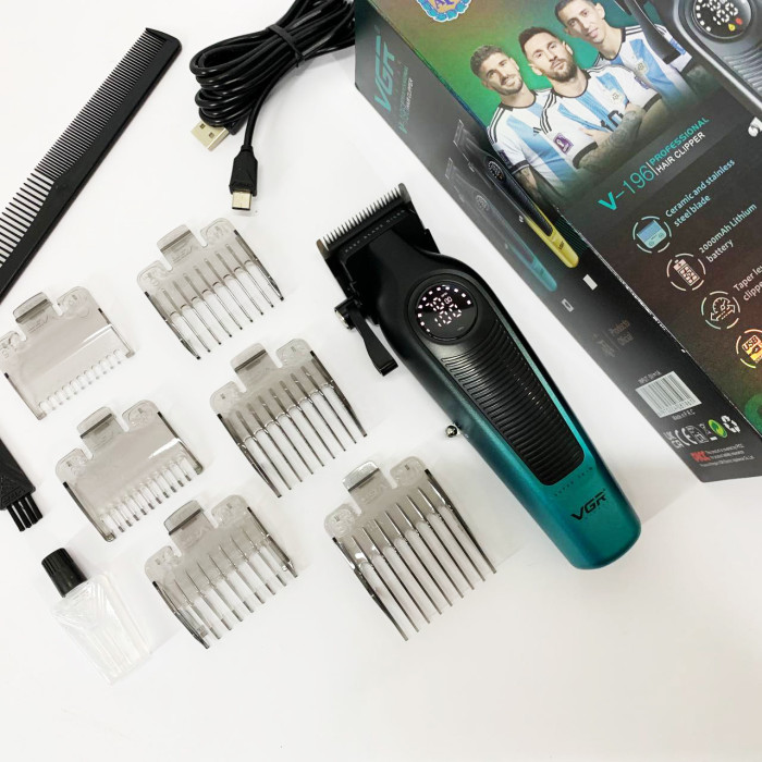 Акумуляторна машинка для стрижки VGR V-196 GREEN