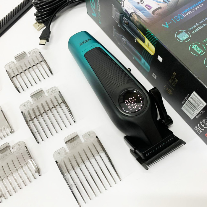 Акумуляторна машинка для стрижки VGR V-196 GREEN