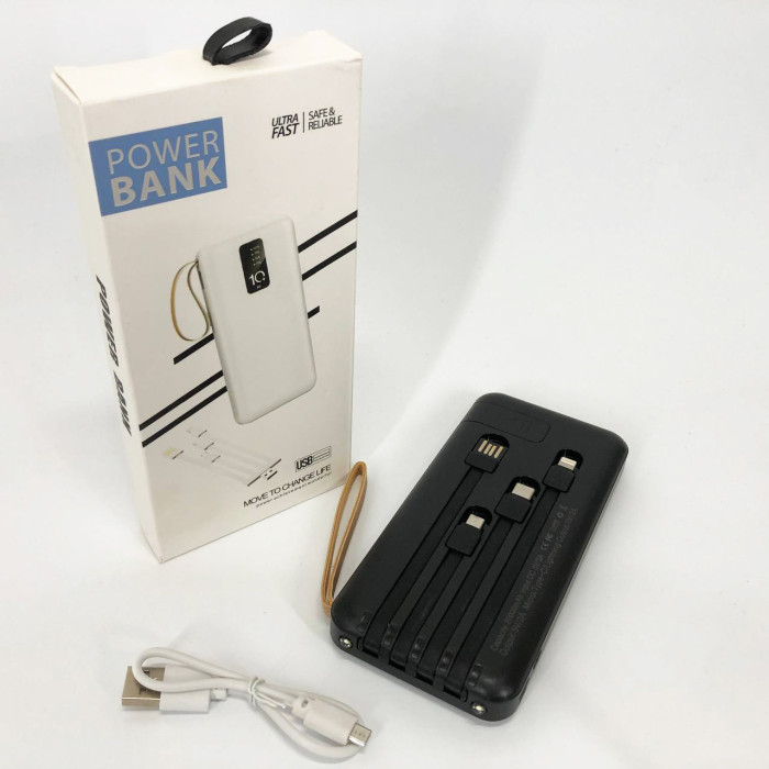 Power Bank зарядний пристрій на сонячній батареї 10000mAh з індикатором заряду. Колір: чорний
