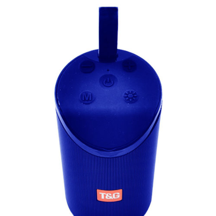 Портативна Bluetooth колонка TG169 з різнокольоровим підсвічуванням FM-радіо 5Wx2. Колір: синій