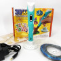 3D ручка Smart 3D Pen 2 c LCD дисплеєм, Цікава ручка 3д для дітей, Оригінальна. Колір: блакитний