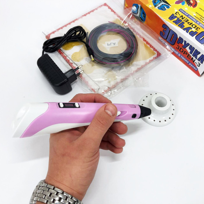 3D ручка Smart 3D Pen 2 c LCD дисплеєм, 3D ручка для розвитку уваги. Колір: рожевий
