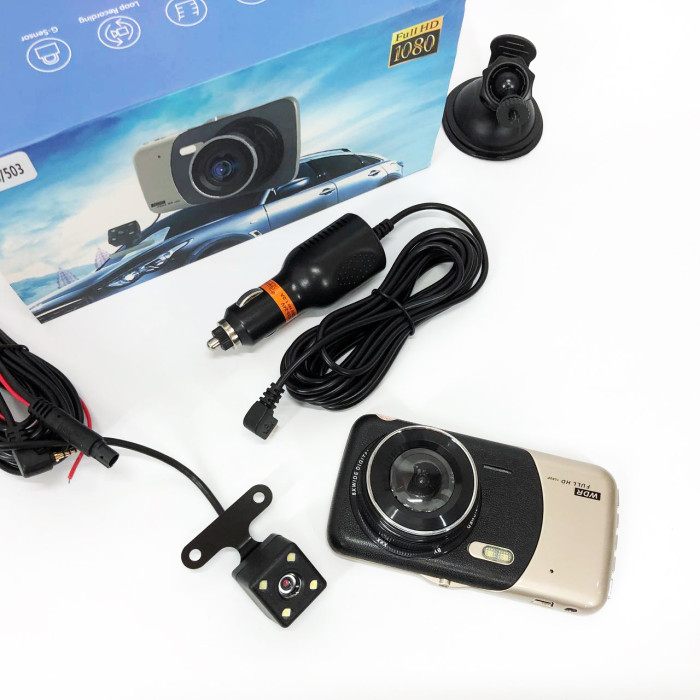 Відеореєстратор автомобільний MHZ DVR CT503 1080P з двома камерами, Реєстратор з камерою на машину