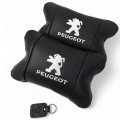 Набір подушок Peugeot із шкіри + брелок у подарунок, Автоподушки з вишивкою