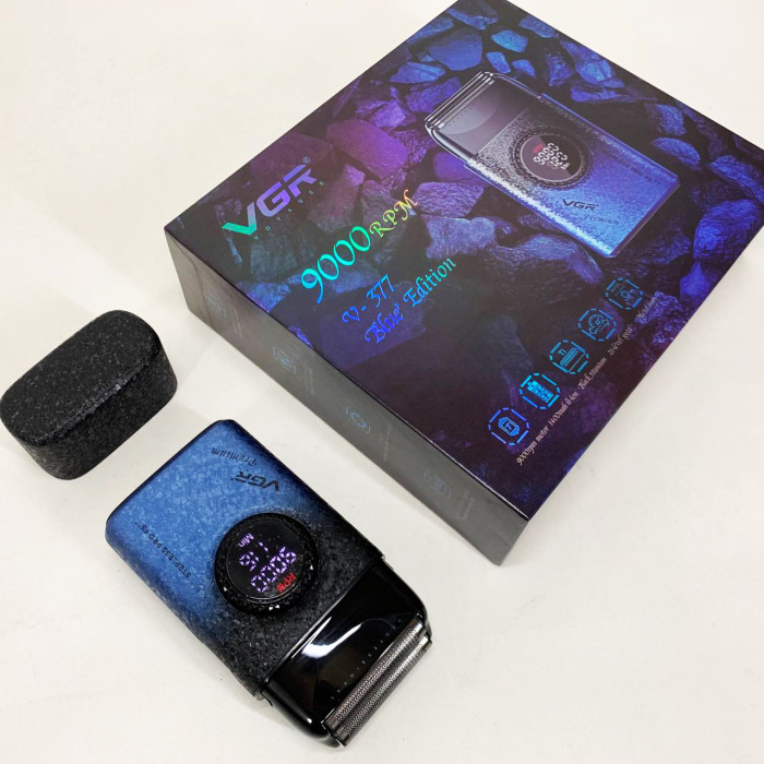 Електробритва VGR V-377 BLUE шейвер, Електрична акумуляторна бритва для гоління, шейвер чоловічий
